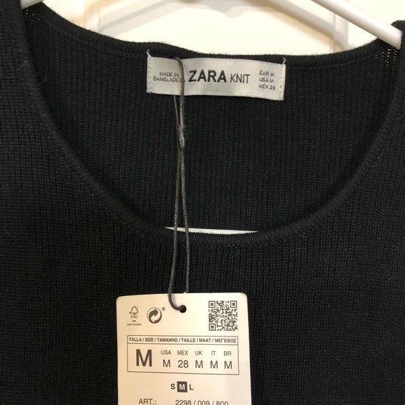 ZARA | NWT Black Knit with back cutout wrap (Size M) - Picture 4 of 5
